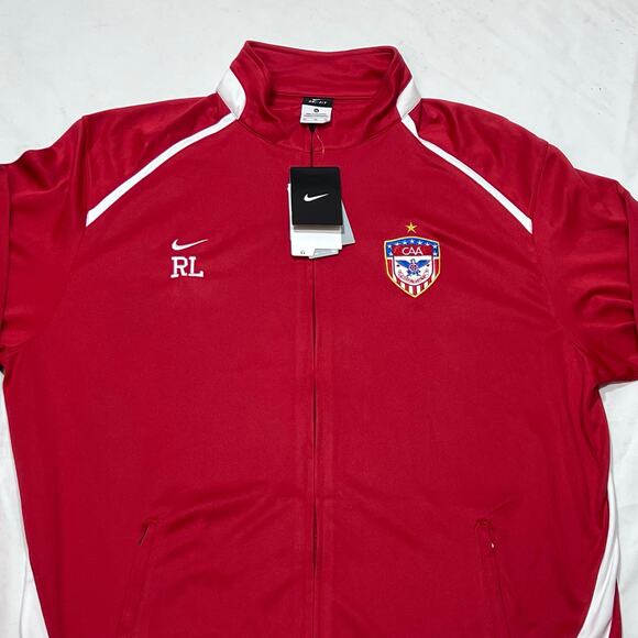 Nike Dri Fit Full Zip Jacket Men XL Red White Polyester Training Pockets New - Picture 3 of 7